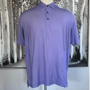 Peter Millar Summer Comfort Mens Purple Short Sleeve Performance Golf Polo - L